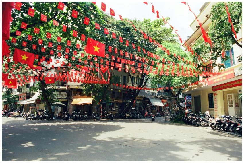 Vibrant Vietnamese Street Red