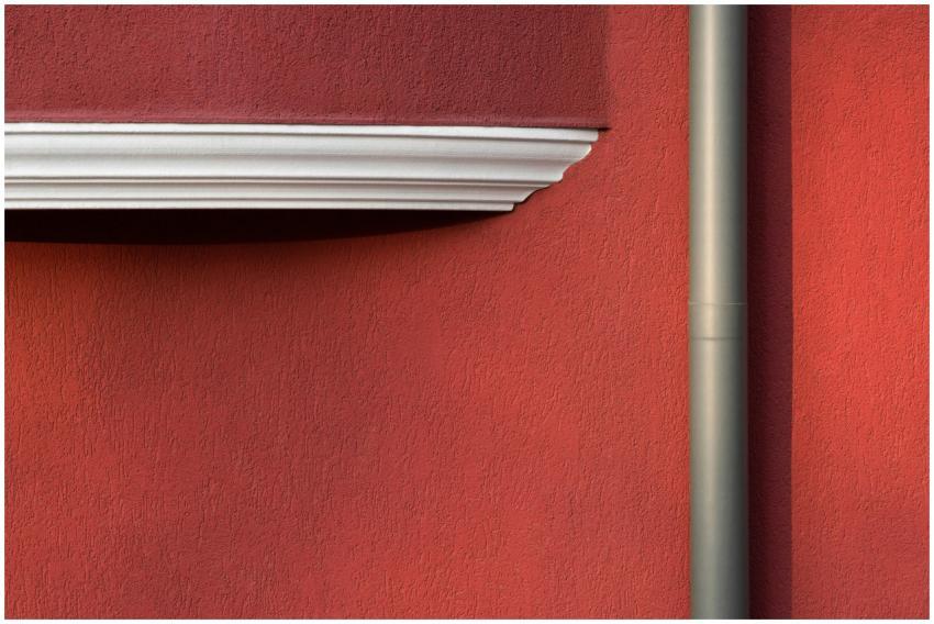Red Wall Pipe Architectural