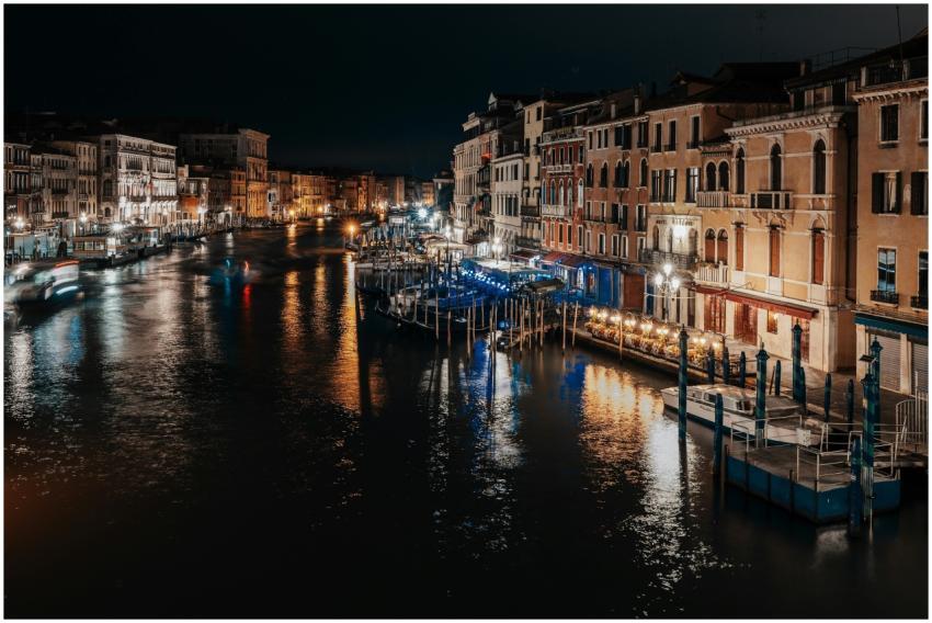 Beautiful nighttime view of the Grand Canal with h