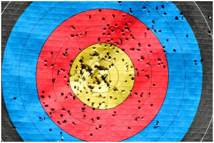 Vibrant archery target showcasing accuracy with mu