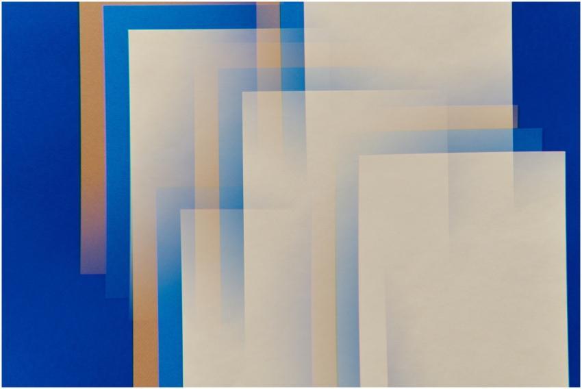 Abstract geometric composition with layered rectan