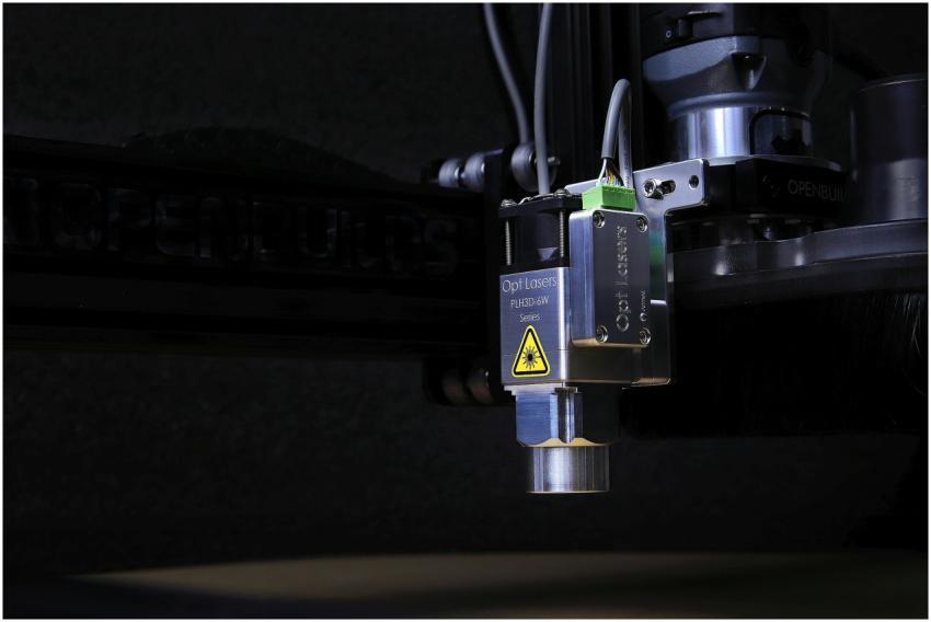 Detailed view of an Opt Lasers engraving machine i