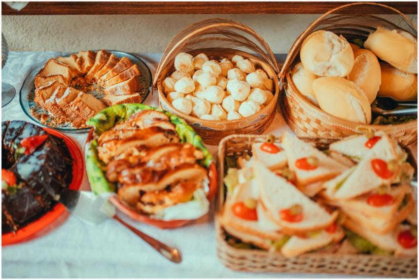 A variety of baked goods and sandwiches beautifull