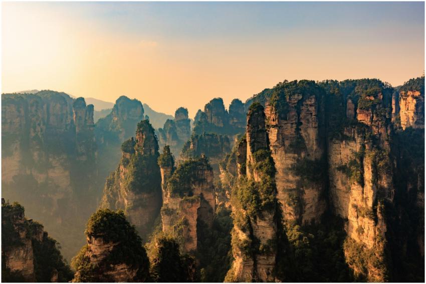 Stunning view of the towering sandstone pillars in