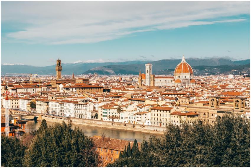 Beautiful aerial view of Florence's iconic skyline