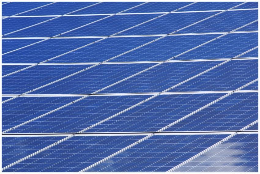 Close-up view of solar panels outdoors capturing r