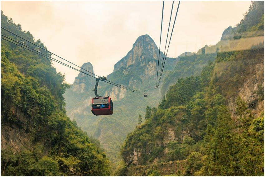 Scenic Cable Car Amidst