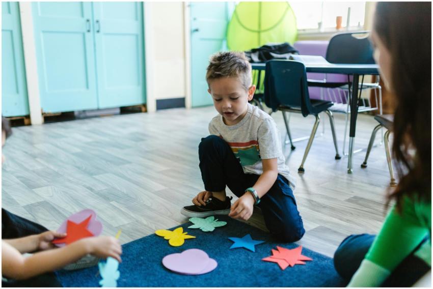 Children engage in interactive learning with color