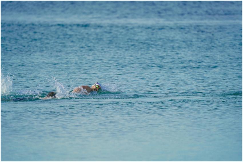 Swimmer competing in the open sea near Kuşadası, s