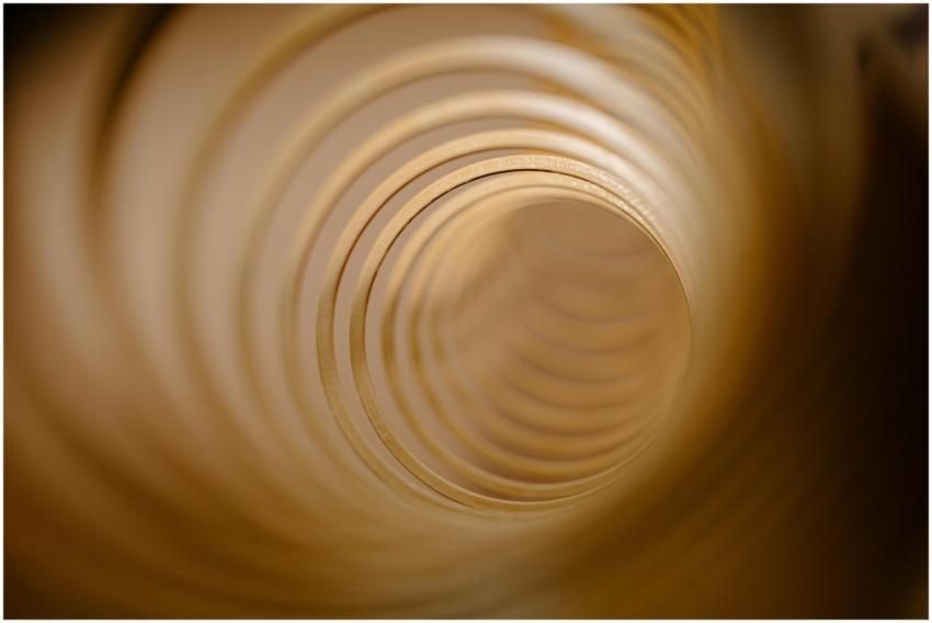 Abstract view of concentric circles forming a tunn