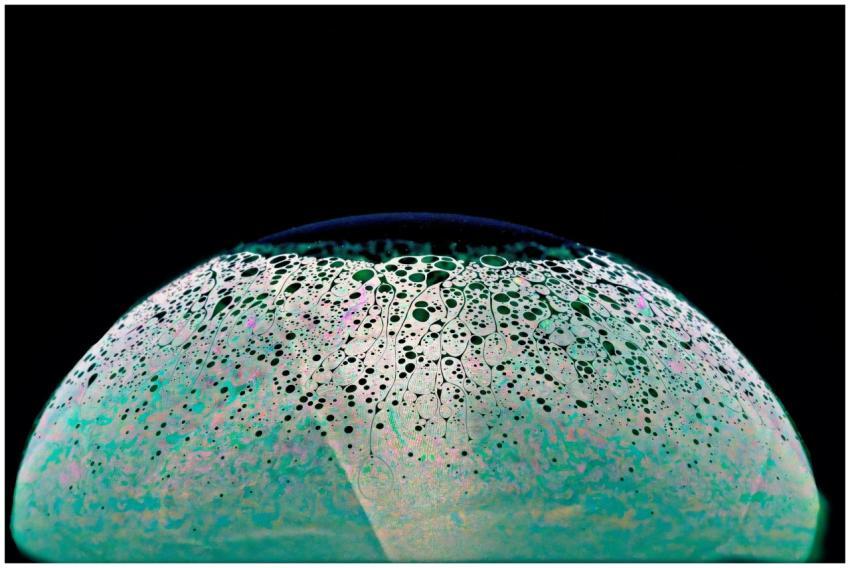 A captivating abstract image of a soap bubble rese
