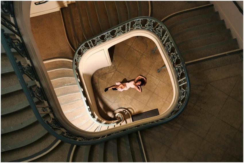 Aerial Woman Lying Spiral