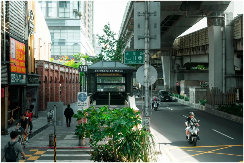 Vibrant Taipei street scene featuring Taipei City