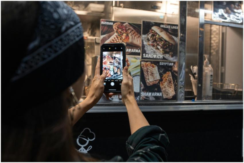 Photograph of a person taking a picture of a stree