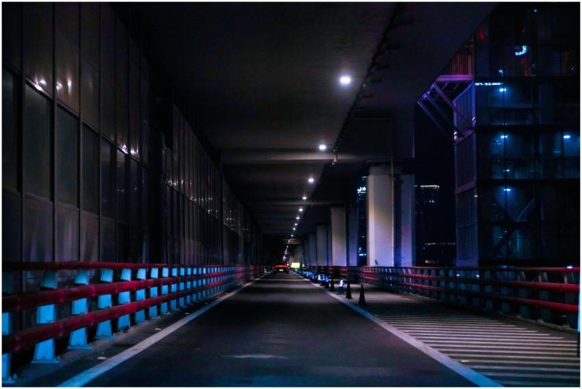 Moody night scene of Chongqing city architecture w