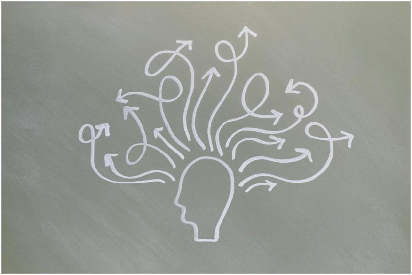 Conceptual chalk drawing illustrating mental healt