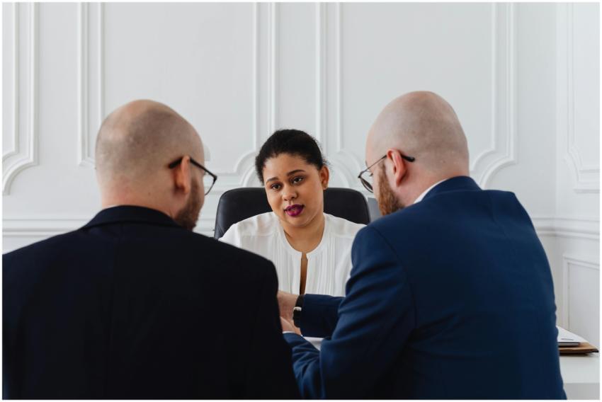 A diverse group of business professionals engaged