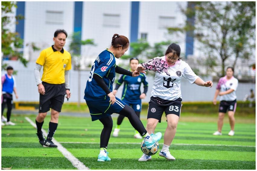 Energetic women's football match in Hanoi, showcas