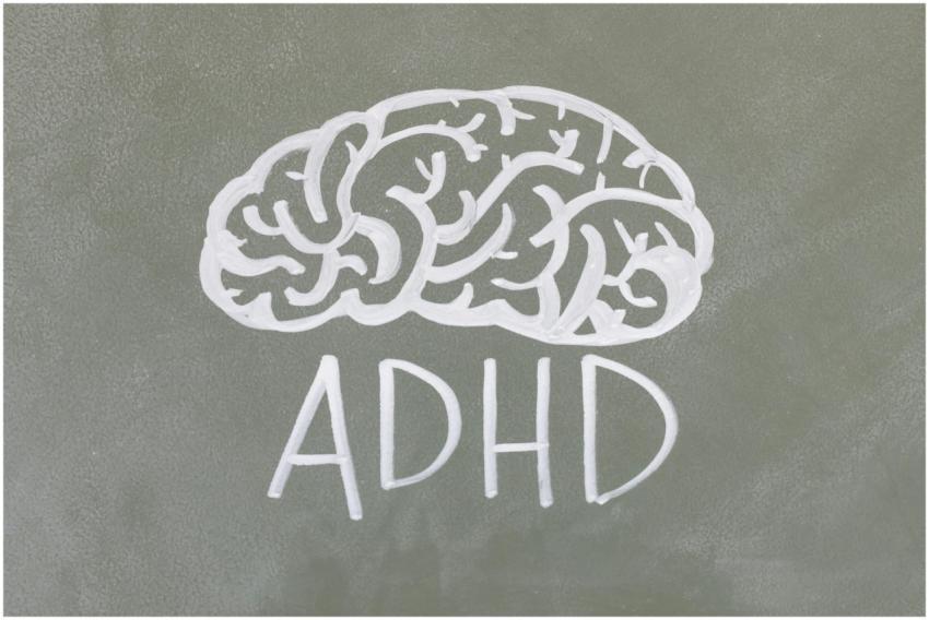 Chalkboard drawing depicting ADHD for mental healt