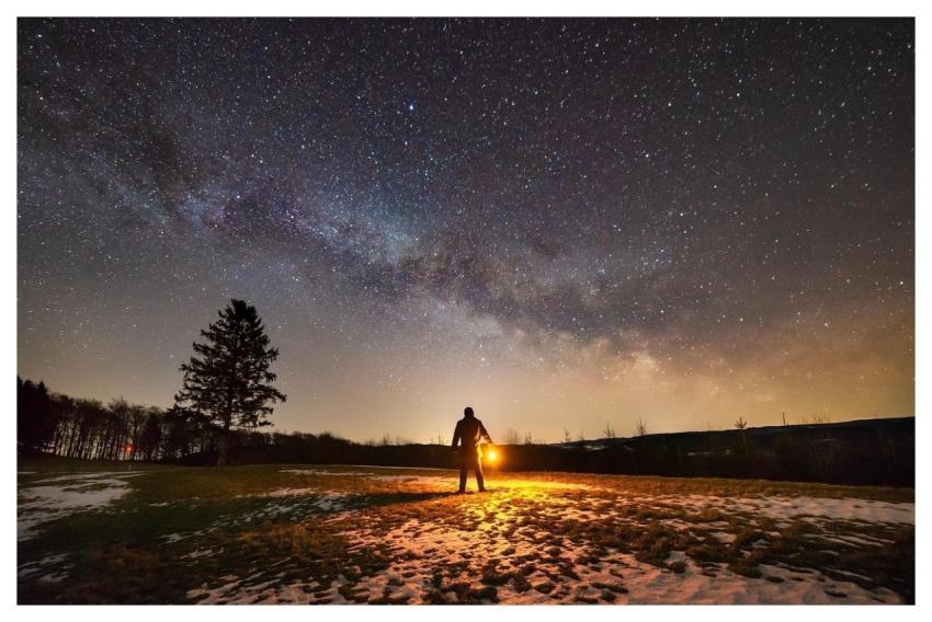 Milky Way Night Stars Person