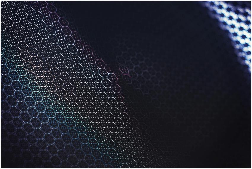 Futuristic abstract design with a dark geometric h