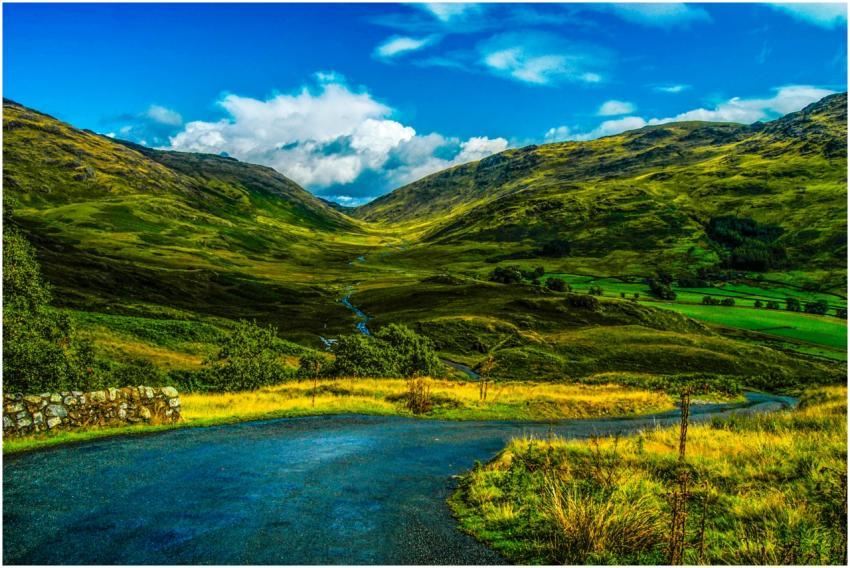 A beautiful rural landscape showcasing rolling hil