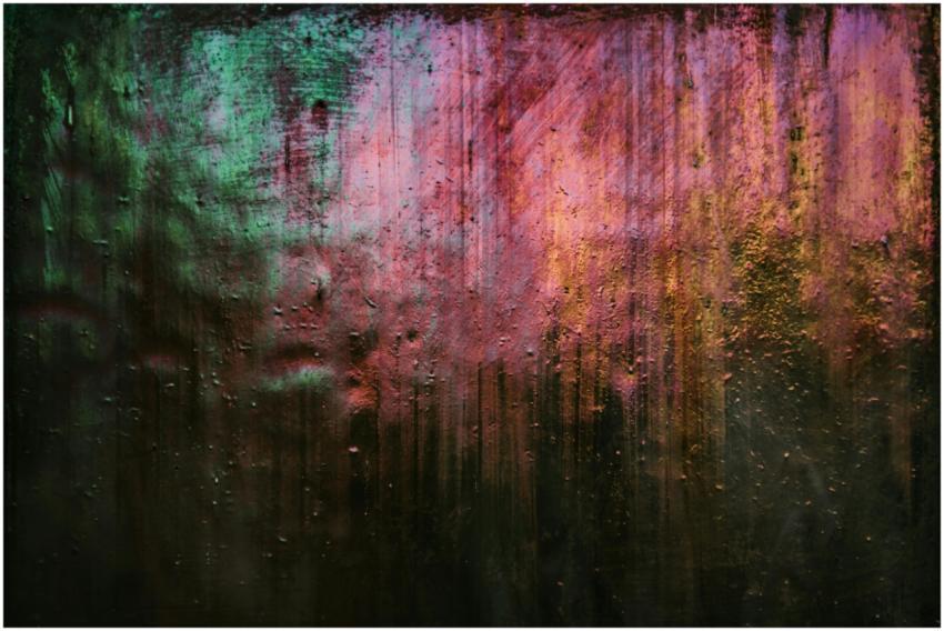 Colorful abstract art piece with vibrant jewel ton