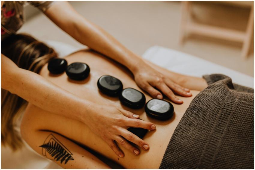 A soothing hot stone massage therapy session for r
