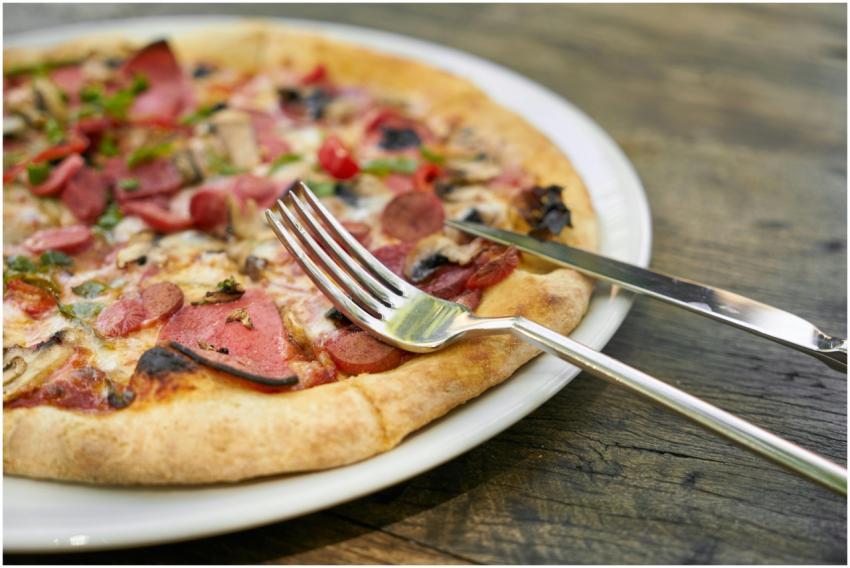 Close-up of a delectable pizza slice with toppings