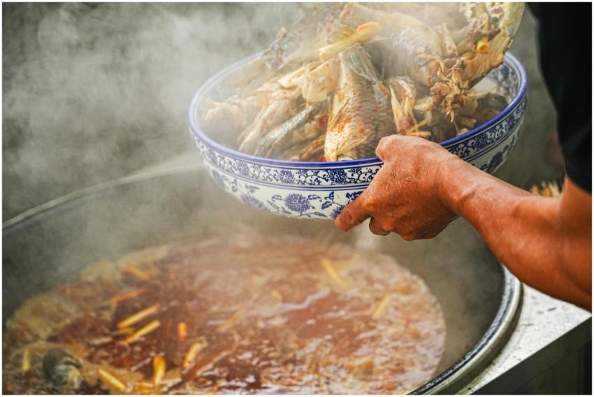 Authentic Chongqing hot pot preparation with seafo