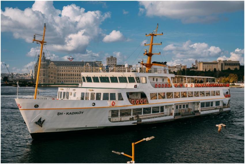 Ferry boat navigating the Bosphorus, Istanbul with