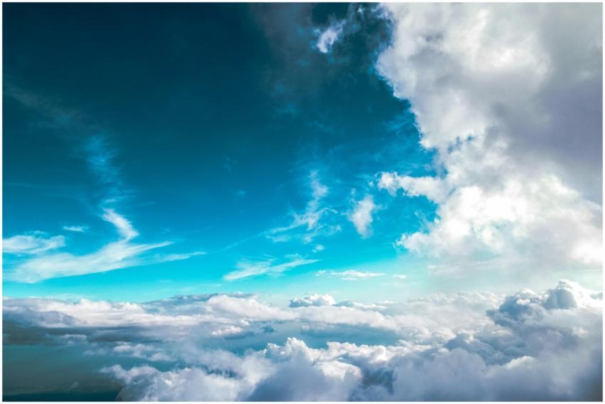 Breathtaking view of clouds with vibrant blue sky