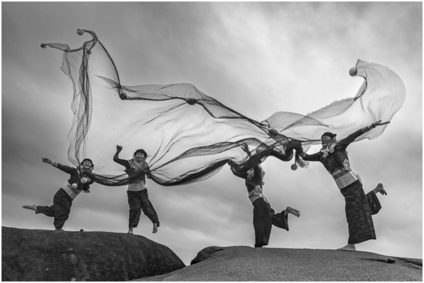 Energetic performance captured in monochrome as da