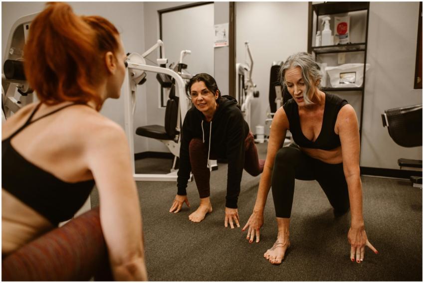 Women engaging in fitness exercises promoting well