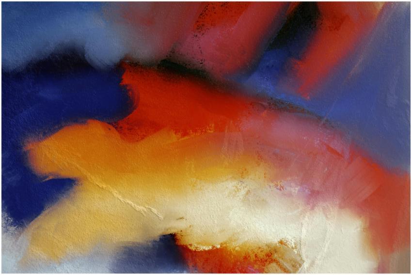 Colorful abstract oil painting with dynamic brush