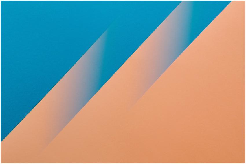 Abstract design featuring blue and orange diagonal