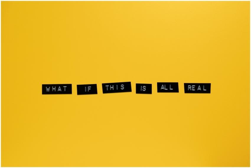 Minimalist text on vibrant yellow backdrop reading