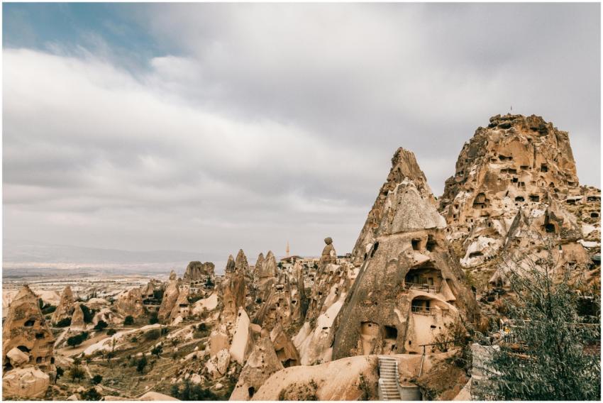 Majestic landscape of ancient houses carved out of