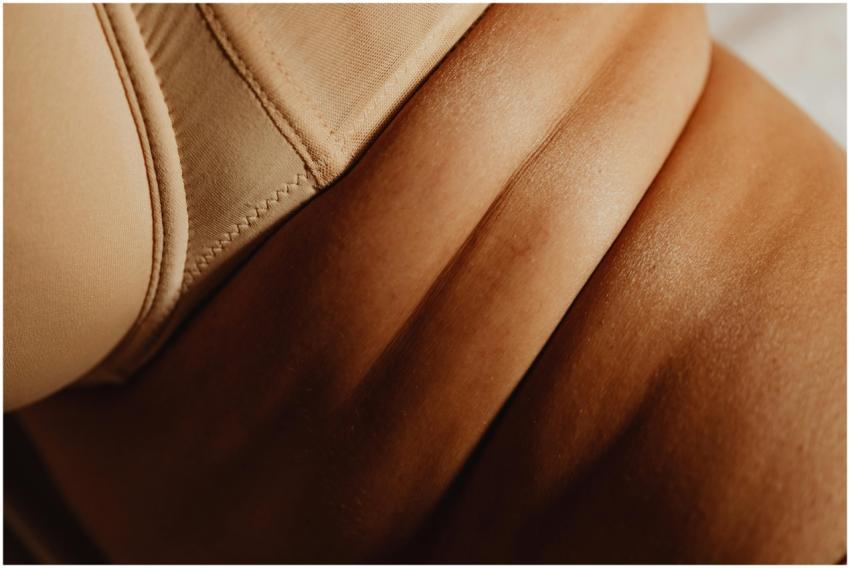 Detailed close-up of skin showcasing texture and b