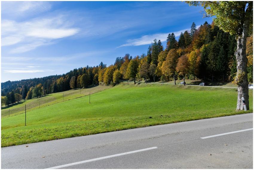 Beautiful autumn landscape in the Jura Mountains w