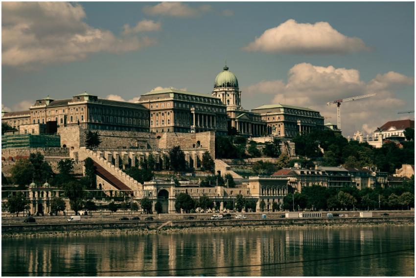 Scenic view of Buda Castle in Budapest with the Da
