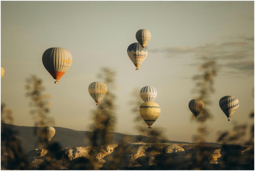 Hot air balloons float over Cappadocia's unique la