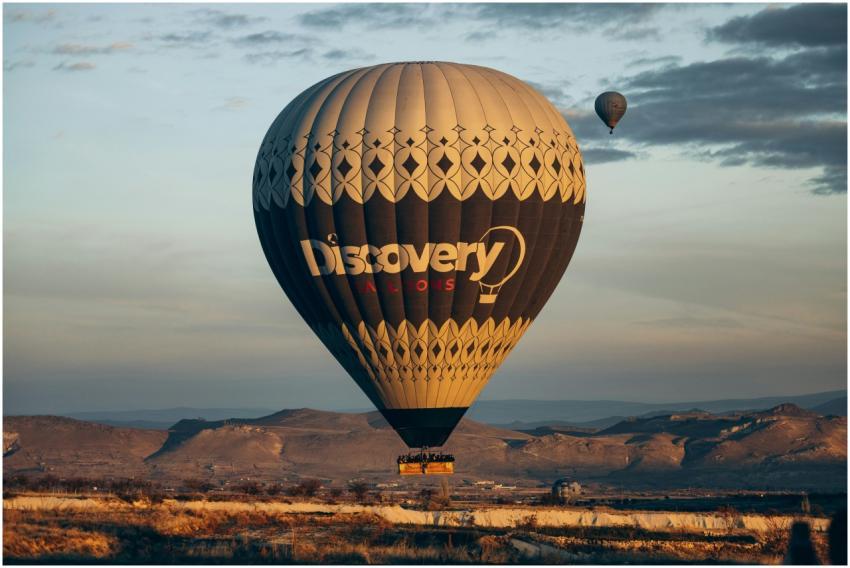 A captivating hot air balloon flight over the scen