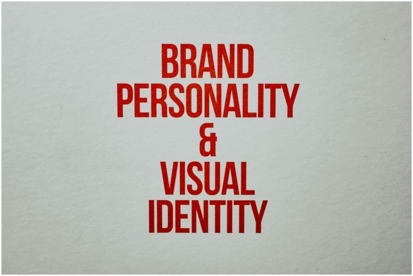 Red text emphasizing brand personality and visual
