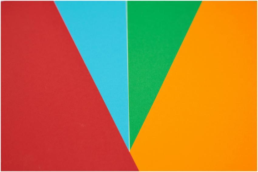 Colorful abstract design featuring red, blue, gree