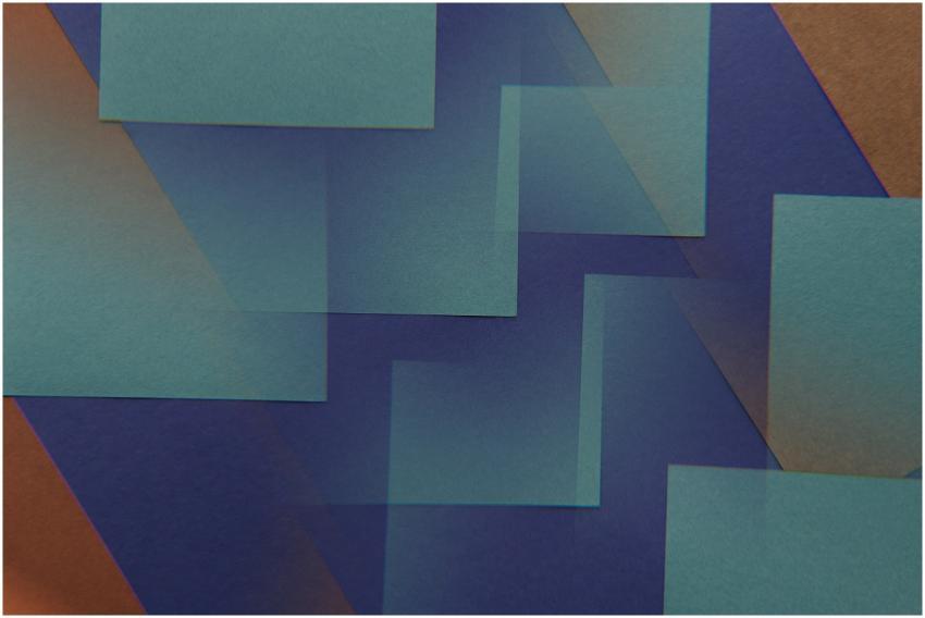 Colorful abstract composition with overlapping blu