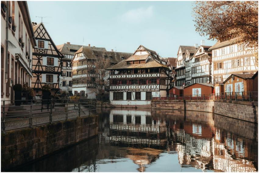 Scenic view of traditional half-timbered houses in
