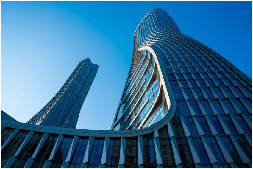 Modern skyscrapers of Hangzhou, Zhejiang, showcasi