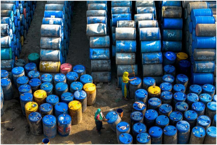 Aerial Workers Among Stacked