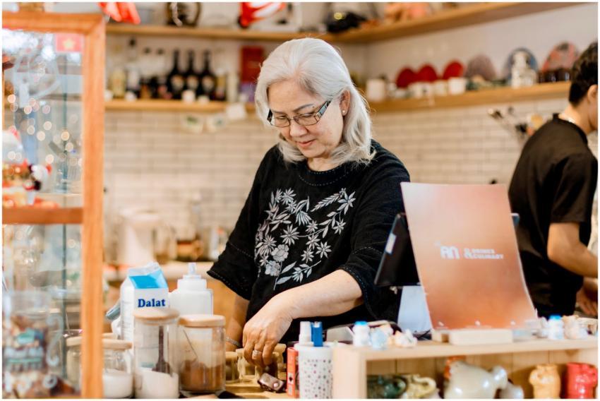 Senior Woman Working Cozy